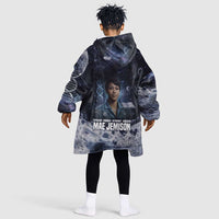 Mae Jemison Kid Wearable Blanket Hoodie with Space Portrait Design, Science Has No Boundaries Quote and DNA Book Elements - Wonder Print Shop