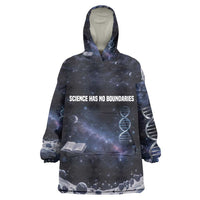 Mae Jemison Kid Wearable Blanket Hoodie with Space Portrait Design, Science Has No Boundaries Quote and DNA Book Elements - Wonder Print Shop
