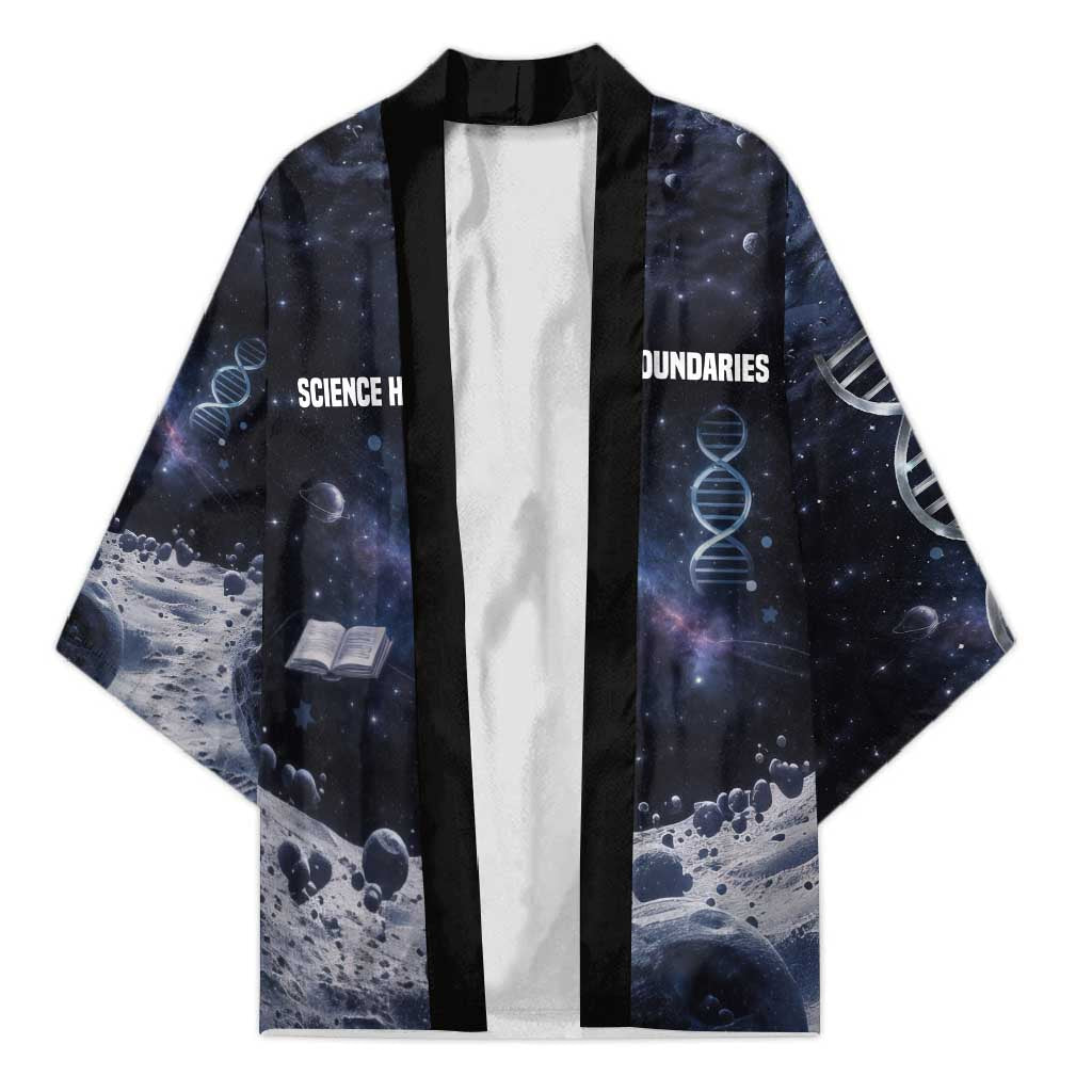 Mae Jemison Kimono with Space Portrait Design, Science Has No Boundaries Quote and DNA Book Elements - Wonder Print Shop