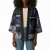 Mae Jemison Kimono with Space Portrait Design, Science Has No Boundaries Quote and DNA Book Elements - Wonder Print Shop
