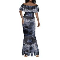 Mae Jemison Mermaid Dress with Space Portrait Design, Science Has No Boundaries Quote and DNA Book Elements - Wonder Print Shop