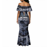 Mae Jemison Mermaid Dress with Space Portrait Design, Science Has No Boundaries Quote and DNA Book Elements - Wonder Print Shop