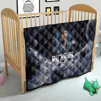 Mae Jemison Quilt with Space Portrait Design, Science Has No Boundaries Quote and DNA Book Elements - Wonder Print Shop
