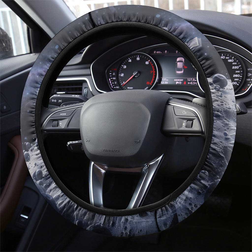 Mae Jemison Steering Wheel Cover with Space Portrait Design, Science Has No Boundaries Quote and DNA Book Elements - Wonder Print Shop