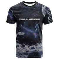 Mae Jemison T shirt with Space Portrait Design, Science Has No Boundaries Quote and DNA Book Elements - Wonder Print Shop