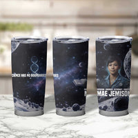 Mae Jemison Tumbler Cup with Space Portrait Design, Science Has No Boundaries Quote and DNA Book Elements - Wonder Print Shop