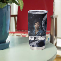Mae Jemison Tumbler Cup with Space Portrait Design, Science Has No Boundaries Quote and DNA Book Elements - Wonder Print Shop