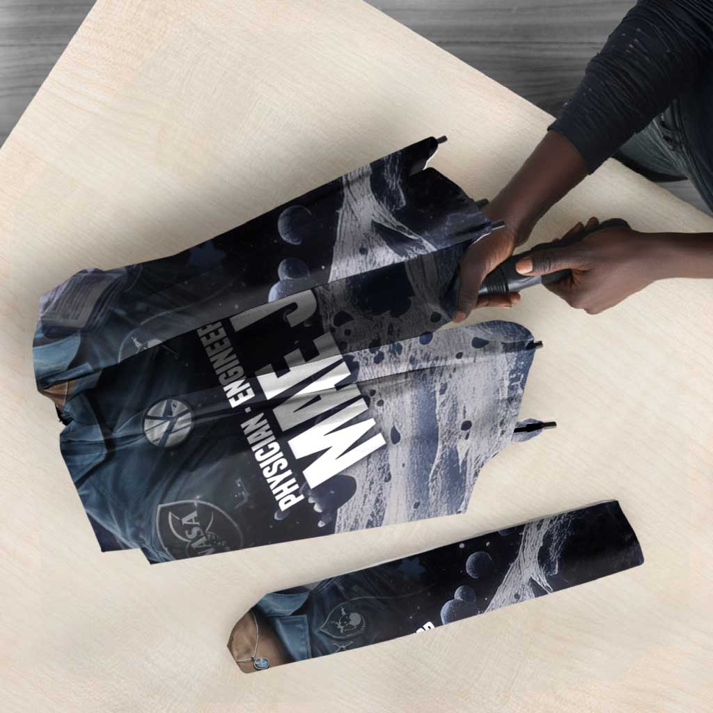 Mae Jemison Umbrella with Space Portrait Design, Science Has No Boundaries Quote and DNA Book Elements - Wonder Print Shop