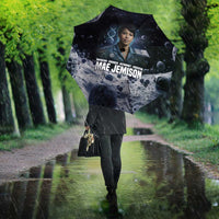 Mae Jemison Umbrella with Space Portrait Design, Science Has No Boundaries Quote and DNA Book Elements - Wonder Print Shop