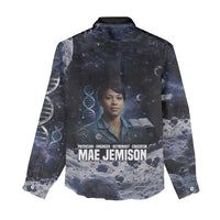 Mae Jemison Women Casual Shirt with Space Portrait Design, Science Has No Boundaries Quote and DNA Book Elements - Wonder Print Shop
