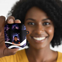 Mae Jemison AirPods Case Cartoon Astronaut Portrait, The Sky Is Not the Limit Quote and Galaxy Dreamer - Wonder Print Shop