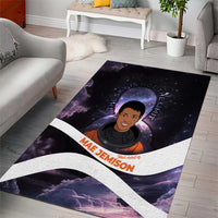 Mae Jemison Area Rug Cartoon Astronaut Portrait, The Sky Is Not the Limit Quote and Galaxy Dreamer - Wonder Print Shop