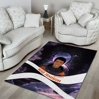 Mae Jemison Area Rug Cartoon Astronaut Portrait, The Sky Is Not the Limit Quote and Galaxy Dreamer - Wonder Print Shop