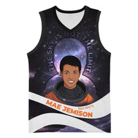 Mae Jemison Basketball Jersey Cartoon Astronaut Portrait, The Sky Is Not the Limit Quote and Galaxy Dreamer - Wonder Print Shop