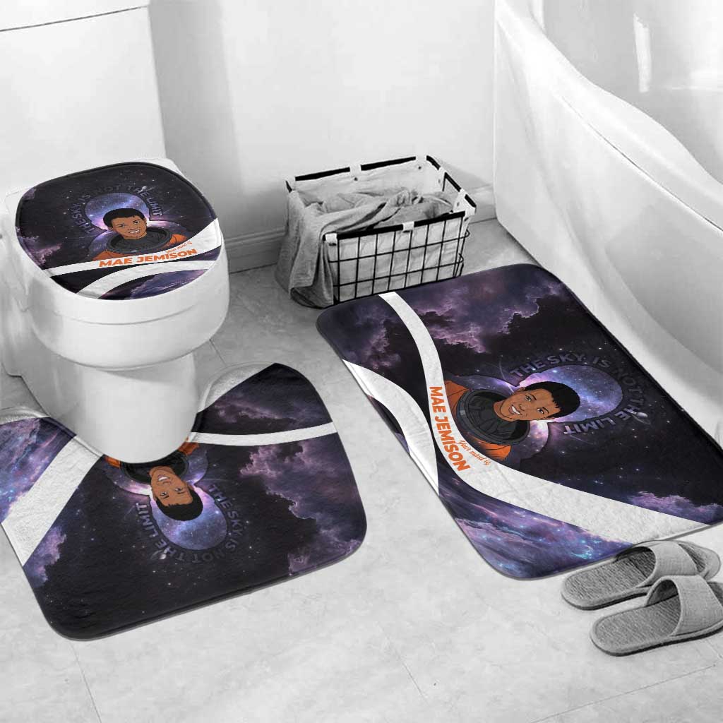 Mae Jemison Bathroom Set Cartoon Astronaut Portrait, The Sky Is Not the Limit Quote and Galaxy Dreamer - Wonder Print Shop