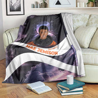 Mae Jemison Blanket Cartoon Astronaut Portrait, The Sky Is Not the Limit Quote and Galaxy Dreamer - Wonder Print Shop