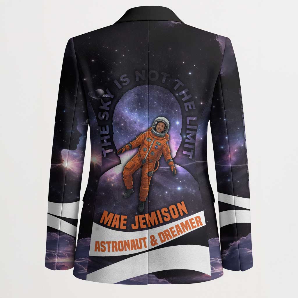 Mae Jemison Blazer Cartoon Astronaut Portrait, The Sky Is Not the Limit Quote and Galaxy Dreamer - Wonder Print Shop