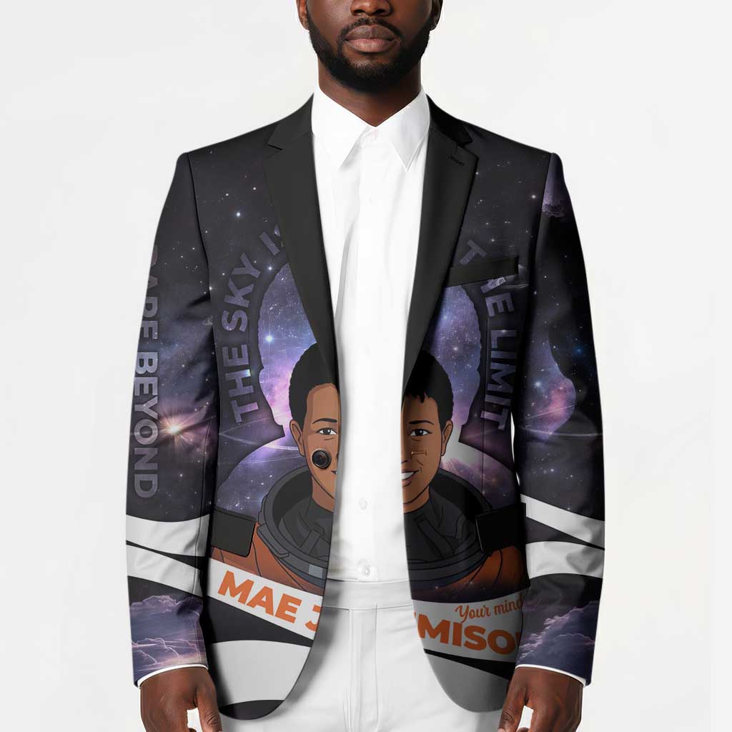 Mae Jemison Blazer Cartoon Astronaut Portrait, The Sky Is Not the Limit Quote and Galaxy Dreamer - Wonder Print Shop