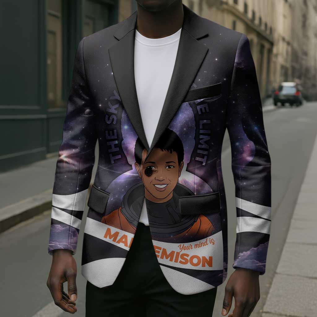 Mae Jemison Blazer Cartoon Astronaut Portrait, The Sky Is Not the Limit Quote and Galaxy Dreamer - Wonder Print Shop