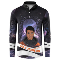 Mae Jemison Button Sweatshirt Cartoon Astronaut Portrait, The Sky Is Not the Limit Quote and Galaxy Dreamer
