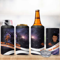 Mae Jemison 4 in 1 Can Cooler Tumbler Cartoon Astronaut Portrait, The Sky Is Not the Limit Quote and Galaxy Dreamer - Wonder Print Shop