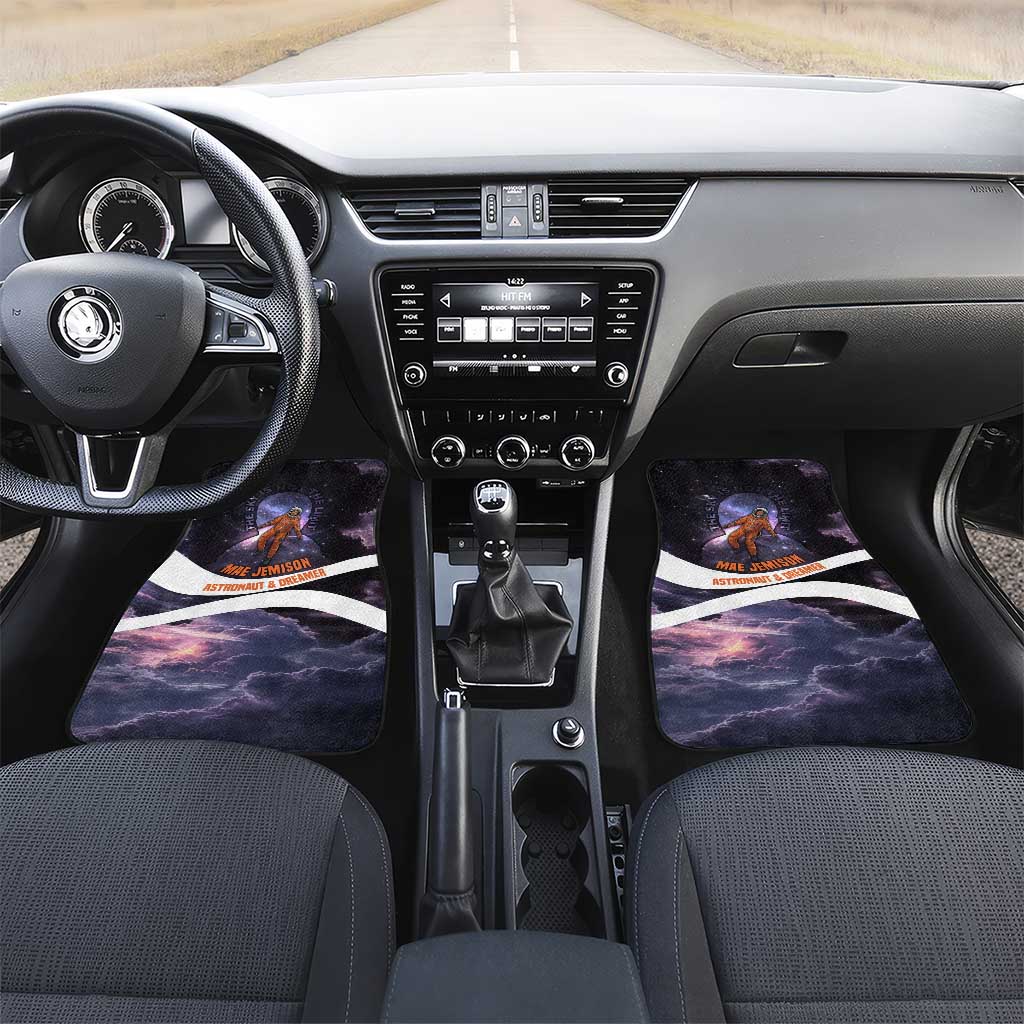 Mae Jemison Car Mats Cartoon Astronaut Portrait, The Sky Is Not the Limit Quote and Galaxy Dreamer - Wonder Print Shop