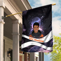 Mae Jemison Garden Flag Cartoon Astronaut Portrait, The Sky Is Not the Limit Quote and Galaxy Dreamer - Wonder Print Shop