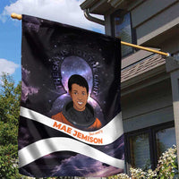 Mae Jemison Garden Flag Cartoon Astronaut Portrait, The Sky Is Not the Limit Quote and Galaxy Dreamer - Wonder Print Shop