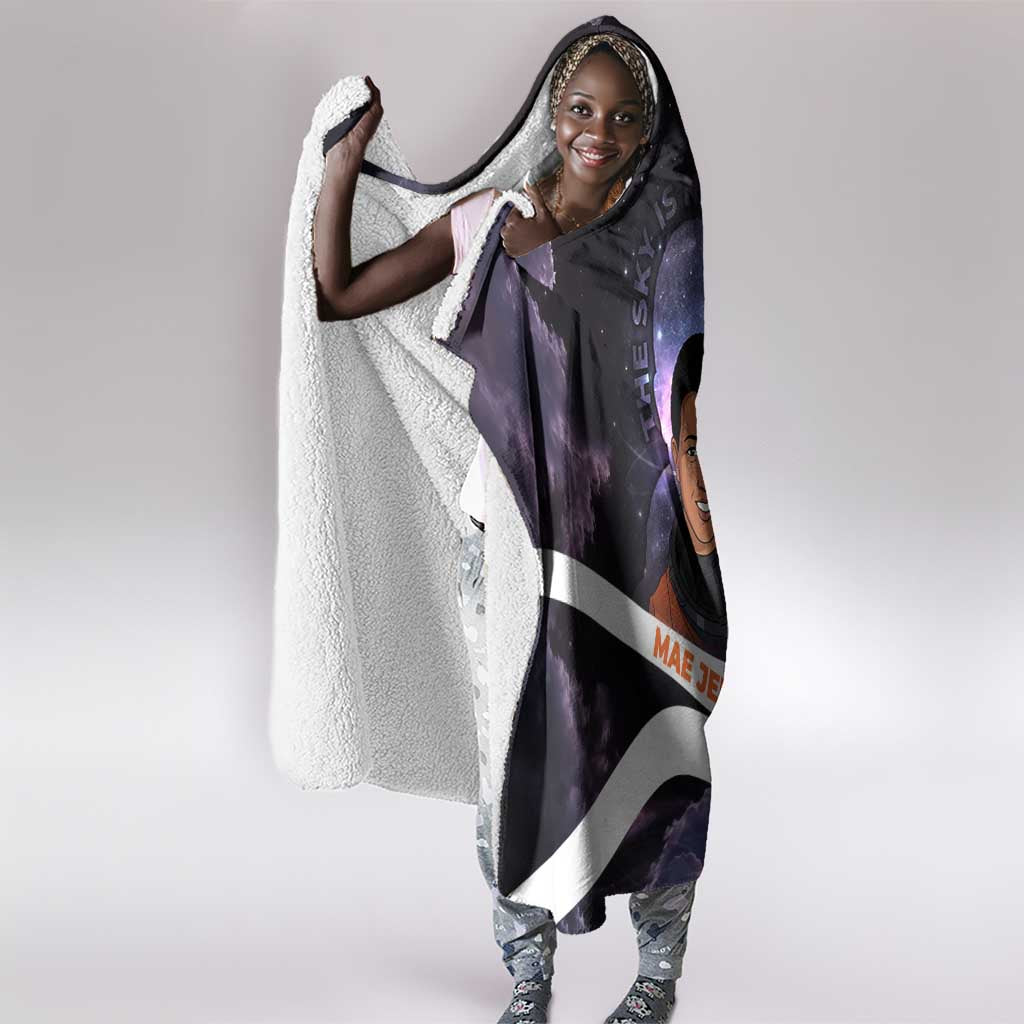 Mae Jemison Hooded Blanket Cartoon Astronaut Portrait, The Sky Is Not the Limit Quote and Galaxy Dreamer - Wonder Print Shop