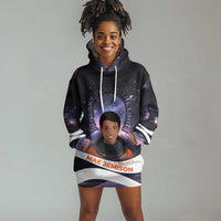 Mae Jemison Hoodie Dress Cartoon Astronaut Portrait, The Sky Is Not the Limit Quote and Galaxy Dreamer - Wonder Print Shop