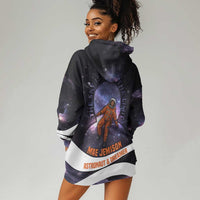 Mae Jemison Hoodie Dress Cartoon Astronaut Portrait, The Sky Is Not the Limit Quote and Galaxy Dreamer - Wonder Print Shop