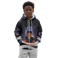 Mae Jemison Kid Hoodie Cartoon Astronaut Portrait, The Sky Is Not the Limit Quote and Galaxy Dreamer - Wonder Print Shop