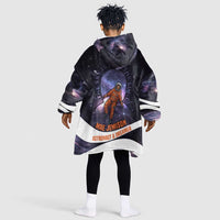 Mae Jemison Kid Wearable Blanket Hoodie Cartoon Astronaut Portrait, The Sky Is Not the Limit Quote and Galaxy Dreamer - Wonder Print Shop