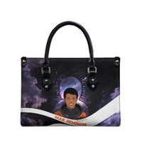 Mae Jemison Leather Bag Cartoon Astronaut Portrait, The Sky Is Not the Limit Quote and Galaxy Dreamer - Wonder Print Shop