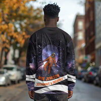 Mae Jemison Long Sleeve Shirt Cartoon Astronaut Portrait, The Sky Is Not the Limit Quote and Galaxy Dreamer - Wonder Print Shop