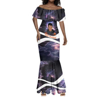 Mae Jemison Mermaid Dress Cartoon Astronaut Portrait, The Sky Is Not the Limit Quote and Galaxy Dreamer - Wonder Print Shop