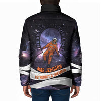 Mae Jemison Padded Jacket Cartoon Astronaut Portrait, The Sky Is Not the Limit Quote and Galaxy Dreamer - Wonder Print Shop