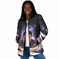 Mae Jemison Padded Jacket Cartoon Astronaut Portrait, The Sky Is Not the Limit Quote and Galaxy Dreamer - Wonder Print Shop