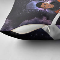 Mae Jemison Pillow Cover Cartoon Astronaut Portrait, The Sky Is Not the Limit Quote and Galaxy Dreamer - Wonder Print Shop