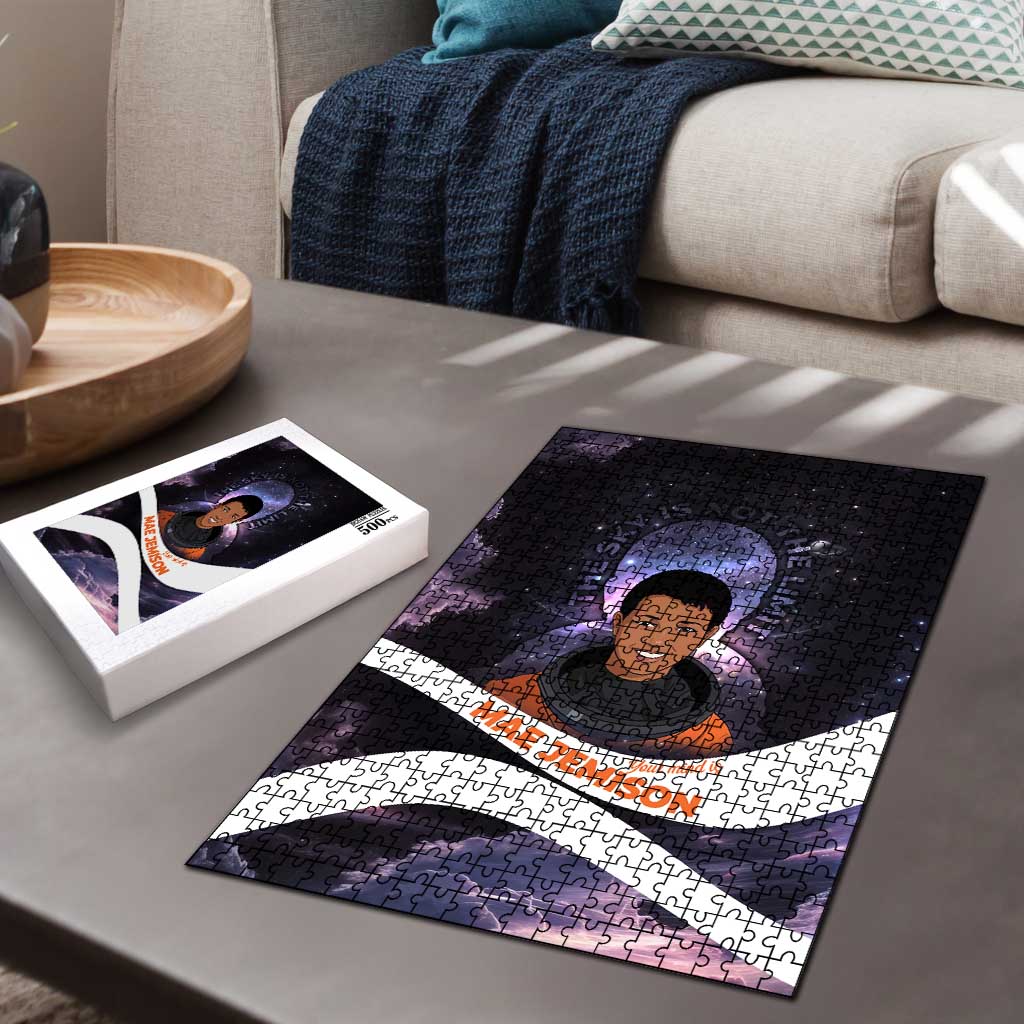 Mae Jemison Puzzle Cartoon Astronaut Portrait, The Sky Is Not the Limit Quote and Galaxy Dreamer - Wonder Print Shop