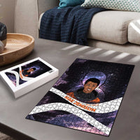 Mae Jemison Puzzle Cartoon Astronaut Portrait, The Sky Is Not the Limit Quote and Galaxy Dreamer - Wonder Print Shop