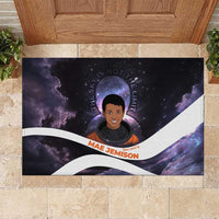Mae Jemison Rubber Doormat Cartoon Astronaut Portrait, The Sky Is Not the Limit Quote and Galaxy Dreamer - Wonder Print Shop