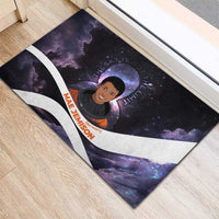 Mae Jemison Rubber Doormat Cartoon Astronaut Portrait, The Sky Is Not the Limit Quote and Galaxy Dreamer - Wonder Print Shop