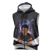 Mae Jemison Sleeveless Zip Hoodie Cartoon Astronaut Portrait, The Sky Is Not the Limit Quote and Galaxy Dreamer - Wonder Print Shop