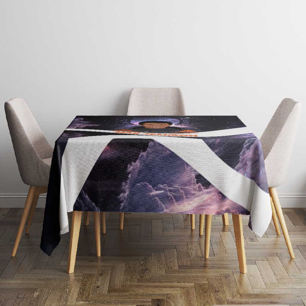 Mae Jemison Tablecloth Cartoon Astronaut Portrait, The Sky Is Not the Limit Quote and Galaxy Dreamer - Wonder Print Shop