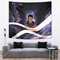 Mae Jemison Tapestry Cartoon Astronaut Portrait, The Sky Is Not the Limit Quote and Galaxy Dreamer - Wonder Print Shop