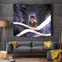 Mae Jemison Tapestry Cartoon Astronaut Portrait, The Sky Is Not the Limit Quote and Galaxy Dreamer - Wonder Print Shop
