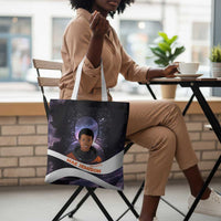 Mae Jemison Tote Bag Cartoon Astronaut Portrait, The Sky Is Not the Limit Quote and Galaxy Dreamer - Wonder Print Shop