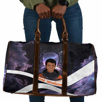 Mae Jemison Travel Bag Cartoon Astronaut Portrait, The Sky Is Not the Limit Quote and Galaxy Dreamer - Wonder Print Shop