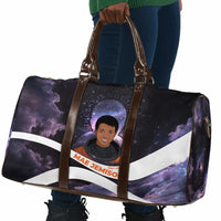 Mae Jemison Travel Bag Cartoon Astronaut Portrait, The Sky Is Not the Limit Quote and Galaxy Dreamer - Wonder Print Shop